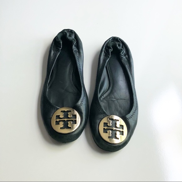 Tory Burch Shoes - Tory Burch Black Leather Flats Size 7